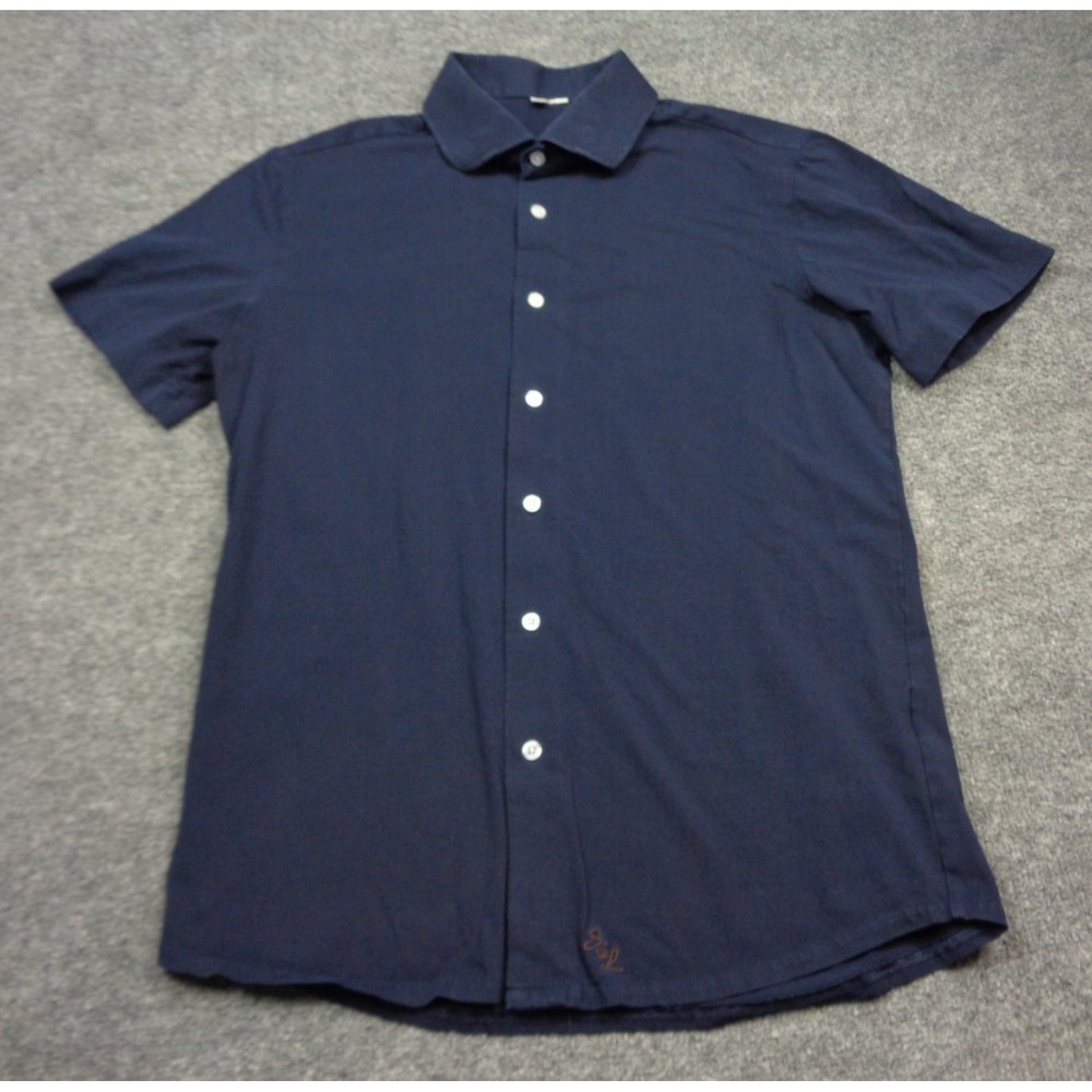 State & Liberty Shirt Mens Large Blue Commuter Stretch Performance Button Up